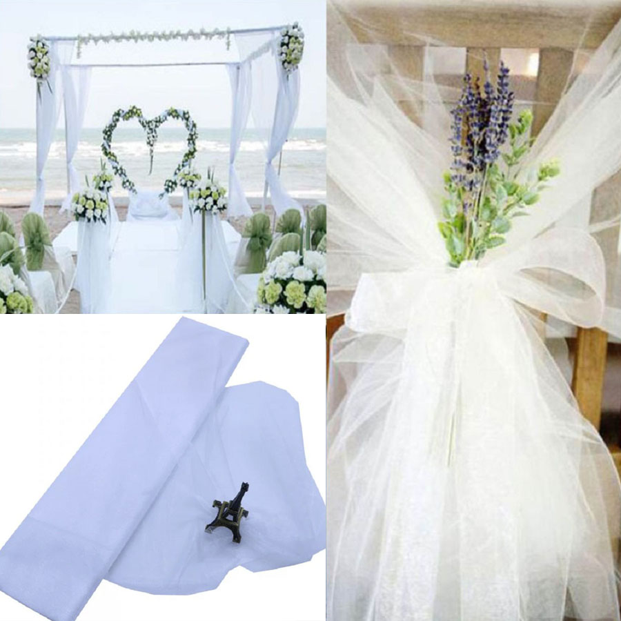 Chair Sash Organza - 10m dekorasi pernikahan Tulle Roll kristal