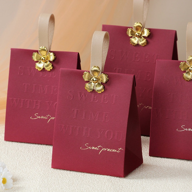 Wedding Supply Wholesale - 20/50 Buah Kotak Hadiah Merah Anggur