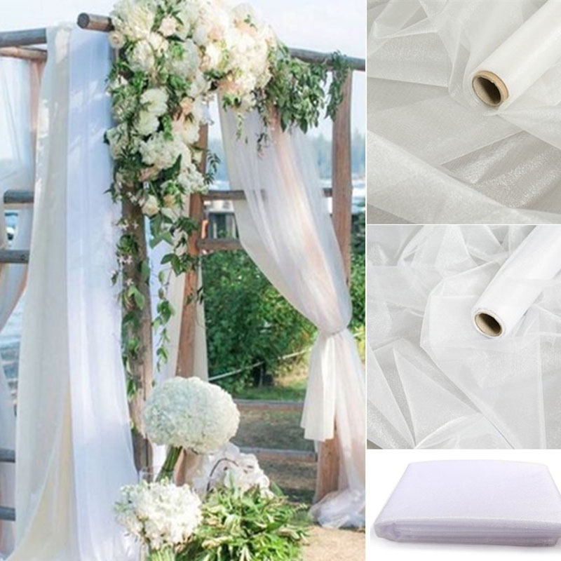 Chair Sash Organza - 5 Meter/lot Tipis Crystal Organza Tulle