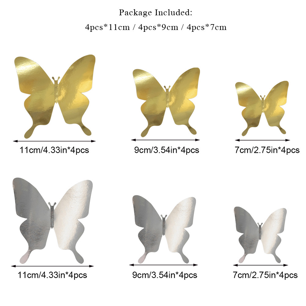 12 Buah Stiker Dinding Kupu-ku - Wedding Package Gold ulasan dan harga