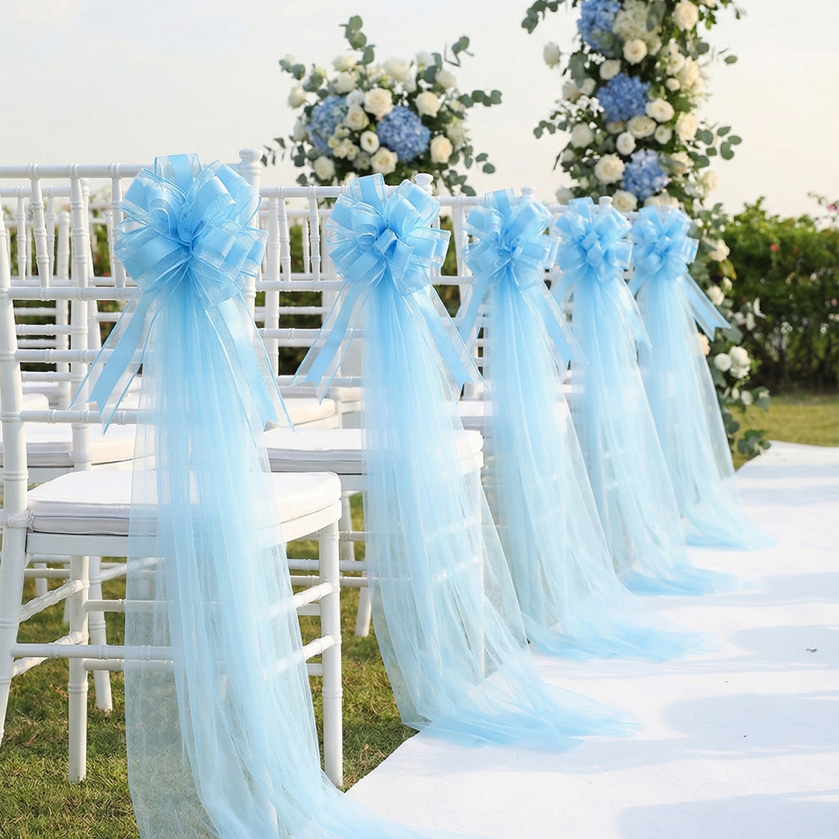 5 Buah Pita Kursi Tulle Dekora - Chair Sash Organza ulasan dan harga