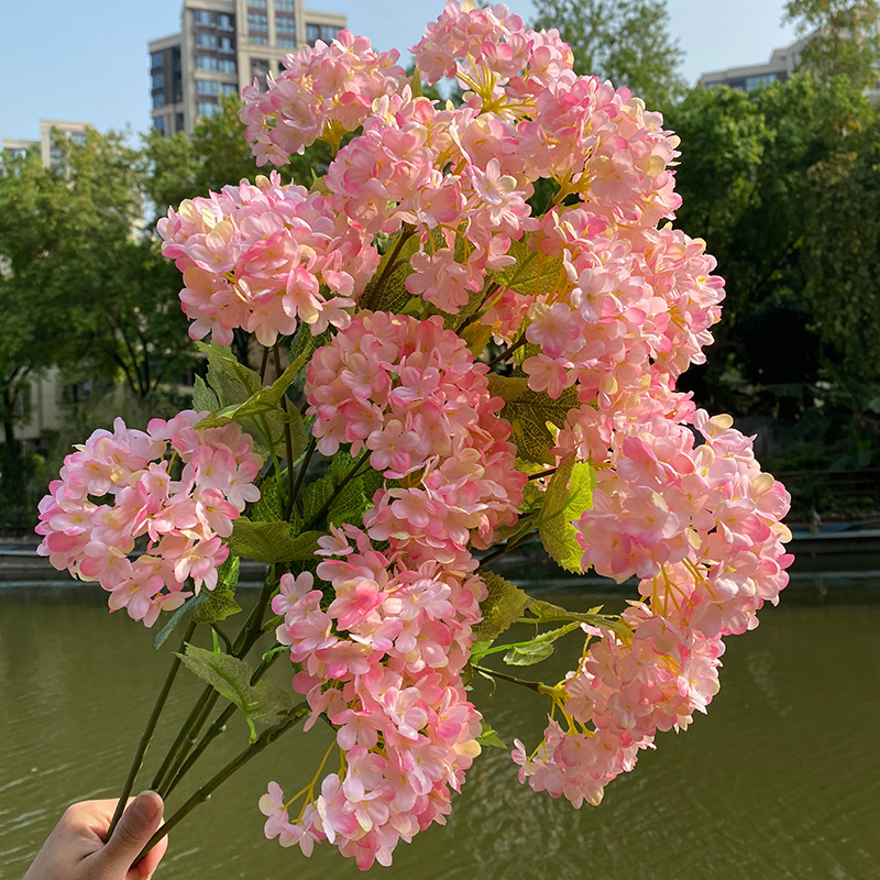 3 Buah 4 Kepala Hydrangea Rang - Wedding Decor Supply Store ulasan dan harga