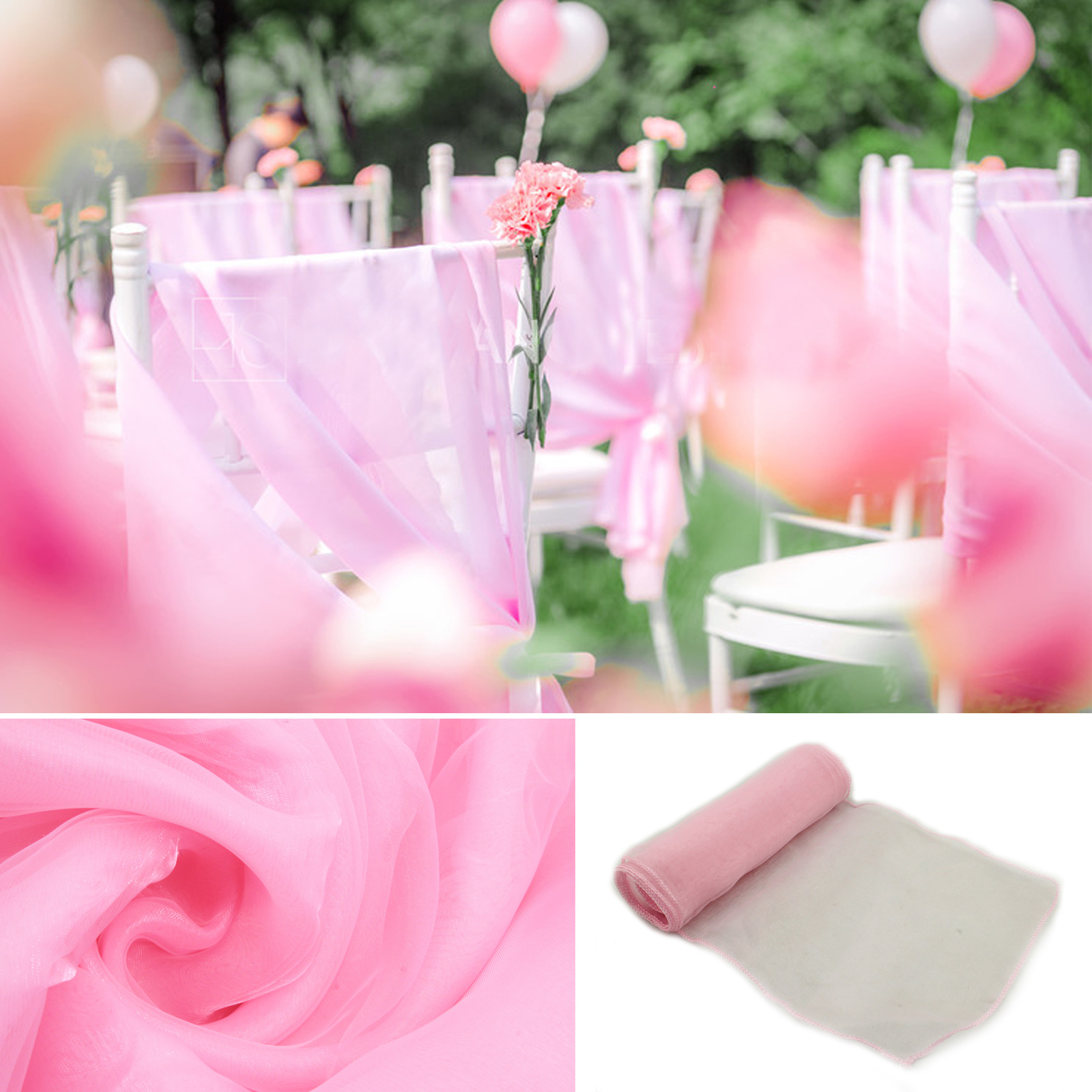 1 Buah Pita Simpul Ikat Pingga - Chair Sash Organza ulasan dan harga